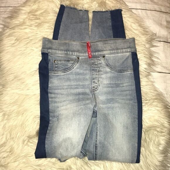 Spanx Distressed Skinny Jeans with Side Stripe Stretch Pull-On Shaping size XS - Picture 3 of 10